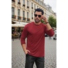 image:imageCOOFANDY Mens Long Sleeve Tee Shirts Stretch Crew Neck Thermal Shirts Casual T Shirts for MenDeep Red