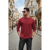 image:imageCOOFANDY Mens Long Sleeve Tee Shirts Stretch Crew Neck Thermal Shirts Casual T Shirts for MenDeep Red
