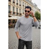 image:imageCOOFANDY Mens Long Sleeve Tee Shirts Stretch Crew Neck Thermal Shirts Casual T Shirts for MenHeather Grey