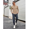 image:imageCOOFANDY Mens Long Sleeve Tee Shirts Stretch Crew Neck Thermal Shirts Casual T Shirts for MenKhaki
