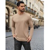 image:imageCOOFANDY Mens Long Sleeve Tee Shirts Stretch Crew Neck Thermal Shirts Casual T Shirts for MenKhaki