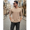 image:imageCOOFANDY Mens Long Sleeve Tee Shirts Stretch Crew Neck Thermal Shirts Casual T Shirts for MenKhaki