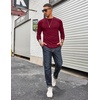 image:imageCOOFANDY Mens Long Sleeve Tee Shirts Stretch Crew Neck Thermal Shirts Casual T Shirts for MenWine Red