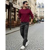 image:imageCOOFANDY Mens Long Sleeve Tee Shirts Stretch Crew Neck Thermal Shirts Casual T Shirts for MenWine Red