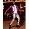image:imageCOOFANDY Mens Metallic Jacket 70s Disco Dance Party Costume Shiny Varsity Zipper Baseball Bomber JacketLuxurious Purple