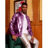 image:imageCOOFANDY Mens Metallic Jacket 70s Disco Dance Party Costume Shiny Varsity Zipper Baseball Bomber JacketLuxurious Purple