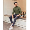 image:imageCOOFANDY Mens Mock Turtleneck Long Sleeve Shirts Casual Basic TShirt Lightweight Mockneck Pullover Sweater for MenArmy Green