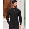 image:imageCOOFANDY Mens Mock Turtleneck Long Sleeve Shirts Casual Basic TShirt Lightweight Mockneck Pullover Sweater for MenBlackwhite