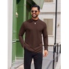 image:imageCOOFANDY Mens Mock Turtleneck Long Sleeve Shirts Casual Basic TShirt Lightweight Mockneck Pullover Sweater for MenBrown