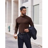image:imageCOOFANDY Mens Mock Turtleneck Long Sleeve Shirts Casual Basic TShirt Lightweight Mockneck Pullover Sweater for MenBrown