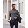 image:imageCOOFANDY Mens Mock Turtleneck Long Sleeve Shirts Casual Basic TShirt Lightweight Mockneck Pullover Sweater for MenDark Grey