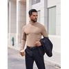 image:imageCOOFANDY Mens Mock Turtleneck Long Sleeve Shirts Casual Basic TShirt Lightweight Mockneck Pullover Sweater for MenKhaki