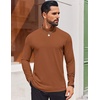 image:imageCOOFANDY Mens Mock Turtleneck Long Sleeve Shirts Casual Basic TShirt Lightweight Mockneck Pullover Sweater for MenLight Brown