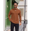 image:imageCOOFANDY Mens Mock Turtleneck Long Sleeve Shirts Casual Basic TShirt Lightweight Mockneck Pullover Sweater for MenLight Brown