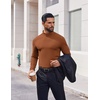 image:imageCOOFANDY Mens Mock Turtleneck Long Sleeve Shirts Casual Basic TShirt Lightweight Mockneck Pullover Sweater for MenLight Brown