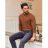 image:imageCOOFANDY Mens Mock Turtleneck Long Sleeve Shirts Casual Basic TShirt Lightweight Mockneck Pullover Sweater for MenLight Brown