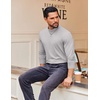 image:imageCOOFANDY Mens Mock Turtleneck Long Sleeve Shirts Casual Basic TShirt Lightweight Mockneck Pullover Sweater for MenLight Grey