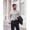 image:imageCOOFANDY Mens Mock Turtleneck Long Sleeve Shirts Casual Basic TShirt Lightweight Mockneck Pullover Sweater for MenLight Grey