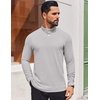 image:imageCOOFANDY Mens Mock Turtleneck Long Sleeve Shirts Casual Basic TShirt Lightweight Mockneck Pullover Sweater for MenLight Grey