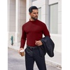 image:imageCOOFANDY Mens Mock Turtleneck Long Sleeve Shirts Casual Basic TShirt Lightweight Mockneck Pullover Sweater for MenWine Red