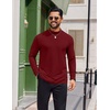 image:imageCOOFANDY Mens Mock Turtleneck Long Sleeve Shirts Casual Basic TShirt Lightweight Mockneck Pullover Sweater for MenWine Red