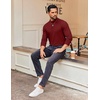 image:imageCOOFANDY Mens Mock Turtleneck Long Sleeve Shirts Casual Basic TShirt Lightweight Mockneck Pullover Sweater for MenWine Red