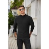 image:imageCOOFANDY Mens Mock Turtleneck Sweater Long Sleeve Half Neck Pullover Thermal Casual Ribbed High Neck Pullover SweaterBlack