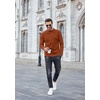 image:imageCOOFANDY Mens Mock Turtleneck Sweater Long Sleeve Half Neck Pullover Thermal Casual Ribbed High Neck Pullover SweaterCaramel