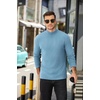 image:imageCOOFANDY Mens Mock Turtleneck Sweater Long Sleeve Half Neck Pullover Thermal Casual Ribbed High Neck Pullover SweaterDark Navy Blue