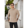 image:imageCOOFANDY Mens Mock Turtleneck Sweater Long Sleeve Half Neck Pullover Thermal Casual Ribbed High Neck Pullover SweaterKhaki