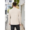 image:imageCOOFANDY Mens Mock Turtleneck Sweater Long Sleeve Half Neck Pullover Thermal Casual Ribbed High Neck Pullover SweaterLight Beige