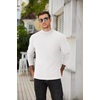 image:imageCOOFANDY Mens Mock Turtleneck Sweater Long Sleeve Half Neck Pullover Thermal Casual Ribbed High Neck Pullover SweaterWhite