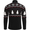 image:imageCOOFANDY Mens Quarter Zip Pullover Sweater Casual Zip Up Polo Sweater KnitBlack and White Snowflakes Christmas Tree