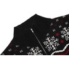 image:imageCOOFANDY Mens Quarter Zip Pullover Sweater Casual Zip Up Polo Sweater KnitBlack and White Snowflakes Christmas Tree