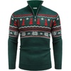 image:imageCOOFANDY Mens Quarter Zip Pullover Sweater Casual Zip Up Polo Sweater KnitDark Green and Christmas Tree