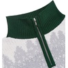 image:imageCOOFANDY Mens Quarter Zip Pullover Sweater Casual Zip Up Polo Sweater KnitGreen and White Deer