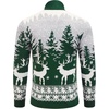 image:imageCOOFANDY Mens Quarter Zip Pullover Sweater Casual Zip Up Polo Sweater KnitGreen and White Deer