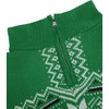 image:imageCOOFANDY Mens Quarter Zip Pullover Sweater Casual Zip Up Polo Sweater KnitPat11 Snowflakes Green