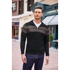 image:imageCOOFANDY Mens Quarter Zip Pullover Sweater Casual Zip Up Polo Sweater KnitPat3