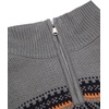 image:imageCOOFANDY Mens Quarter Zip Pullover Sweater Casual Zip Up Polo Sweater KnitPat4 Grey