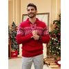 image:imageCOOFANDY Mens Quarter Zip Pullover Sweater Casual Zip Up Polo Sweater KnitPat6