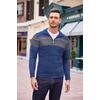 image:imageCOOFANDY Mens Quarter Zip Pullover Sweater Casual Zip Up Polo Sweater KnitPat9 Royal Blue