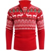 image:imageCOOFANDY Mens Quarter Zip Pullover Sweater Casual Zip Up Polo Sweater KnitRed Deer