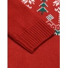 image:imageCOOFANDY Mens Quarter Zip Pullover Sweater Casual Zip Up Polo Sweater KnitRed and Christmas Tree