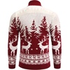 image:imageCOOFANDY Mens Quarter Zip Pullover Sweater Casual Zip Up Polo Sweater KnitRed and White Deer