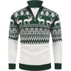 image:imageCOOFANDY Mens Quarter Zip Pullover Sweater Casual Zip Up Polo Sweater KnitSd640green Deer