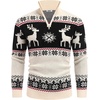 image:imageCOOFANDY Mens Quarter Zip Pullover Sweater Casual Zip Up Polo Sweater KnitSd670beige Black Deer