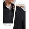 image:imageCOOFANDY Mens Quarter Zip Pullover Sweatshirts for Men Golf Fall Clothes  Fall Fashion 2026 Long Sleeve Pullover Stretch Soft Lightweight WrinkleFree Loose Fit Collared Casual Travel GolfAblack