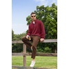 image:imageCOOFANDY Mens Quarter Zip Pullover Sweatshirts for Men Golf Fall Clothes  Fall Fashion 2026 Long Sleeve Pullover Stretch Soft Lightweight WrinkleFree Loose Fit Collared Casual Travel GolfWine Red