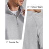 image:imageCOOFANDY Mens Quarter Zip Pullover Sweatshirts for Men Golf Fall Clothes  Fall Fashion 2026 Long Sleeve Pullover Stretch Soft Lightweight WrinkleFree Loose Fit Collared Casual Travel GolfAsh Heather